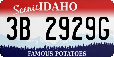 ID license plate 3B2929G