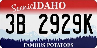 ID license plate 3B2929K