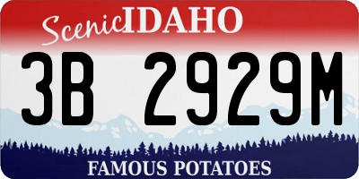 ID license plate 3B2929M