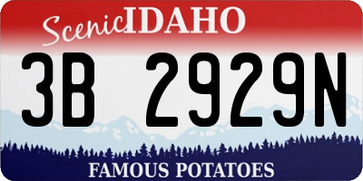 ID license plate 3B2929N