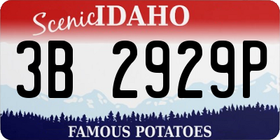 ID license plate 3B2929P