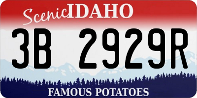 ID license plate 3B2929R