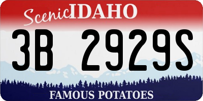 ID license plate 3B2929S