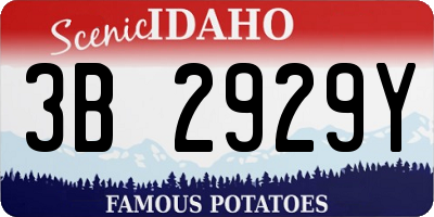 ID license plate 3B2929Y