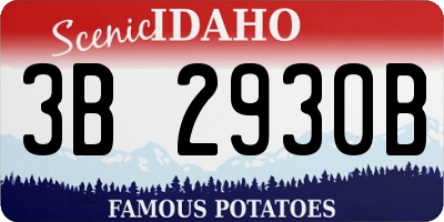 ID license plate 3B2930B