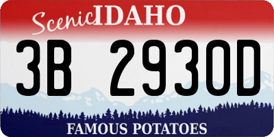 ID license plate 3B2930D