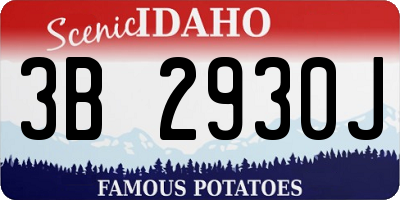 ID license plate 3B2930J