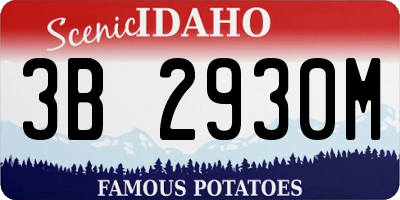 ID license plate 3B2930M
