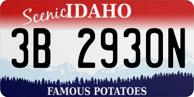 ID license plate 3B2930N