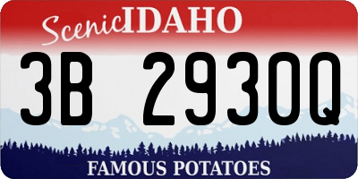 ID license plate 3B2930Q