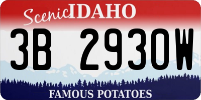 ID license plate 3B2930W