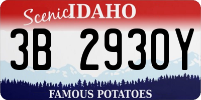 ID license plate 3B2930Y