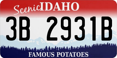 ID license plate 3B2931B