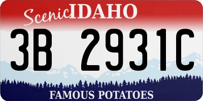 ID license plate 3B2931C