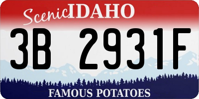 ID license plate 3B2931F
