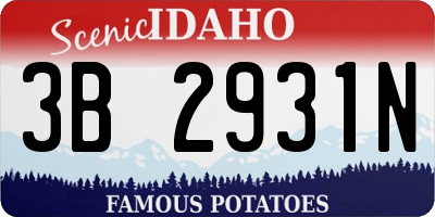 ID license plate 3B2931N