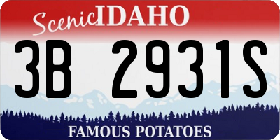 ID license plate 3B2931S