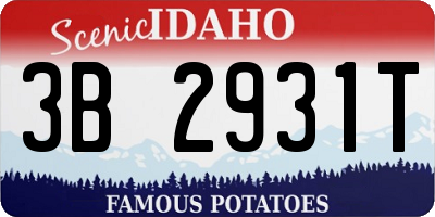 ID license plate 3B2931T