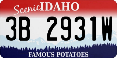 ID license plate 3B2931W