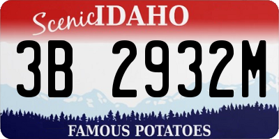 ID license plate 3B2932M