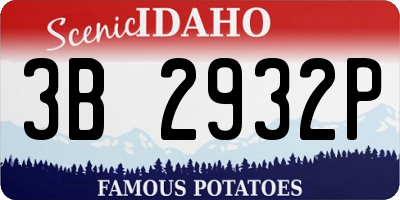 ID license plate 3B2932P
