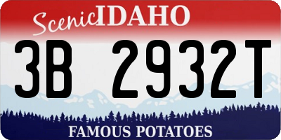 ID license plate 3B2932T