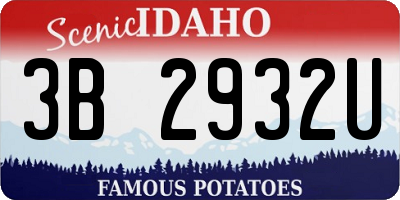 ID license plate 3B2932U