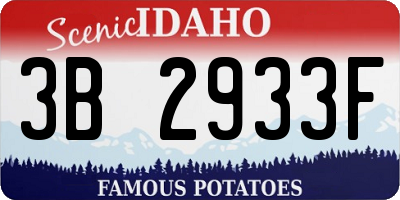 ID license plate 3B2933F