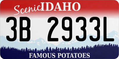 ID license plate 3B2933L