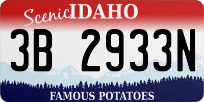 ID license plate 3B2933N