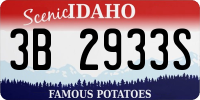 ID license plate 3B2933S