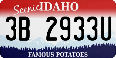 ID license plate 3B2933U