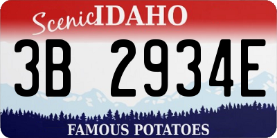 ID license plate 3B2934E