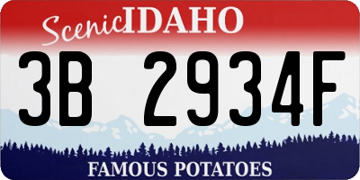 ID license plate 3B2934F