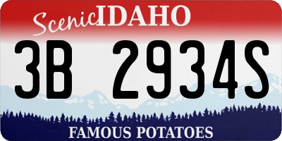 ID license plate 3B2934S