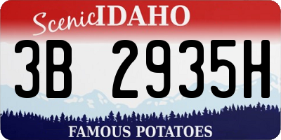 ID license plate 3B2935H