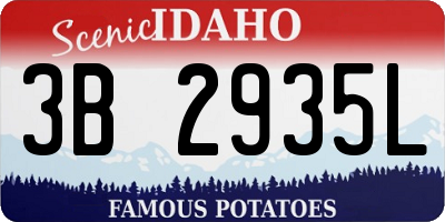 ID license plate 3B2935L