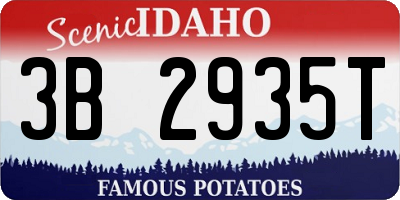 ID license plate 3B2935T