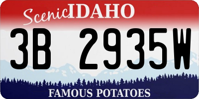 ID license plate 3B2935W