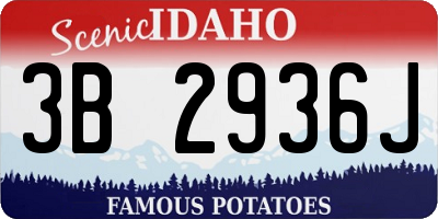 ID license plate 3B2936J