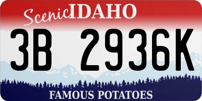 ID license plate 3B2936K