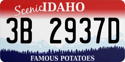 ID license plate 3B2937D