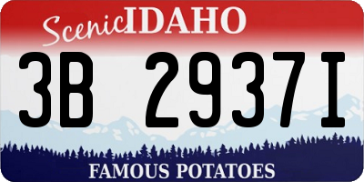 ID license plate 3B2937I