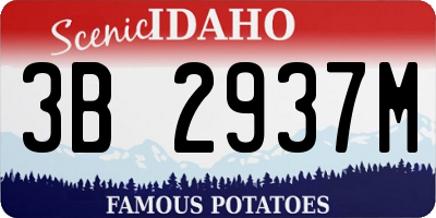 ID license plate 3B2937M