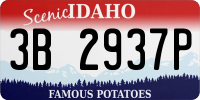 ID license plate 3B2937P