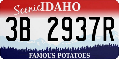 ID license plate 3B2937R
