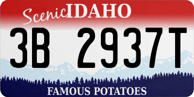 ID license plate 3B2937T