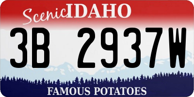 ID license plate 3B2937W