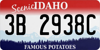 ID license plate 3B2938C