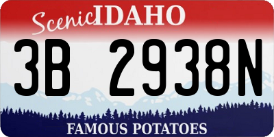 ID license plate 3B2938N